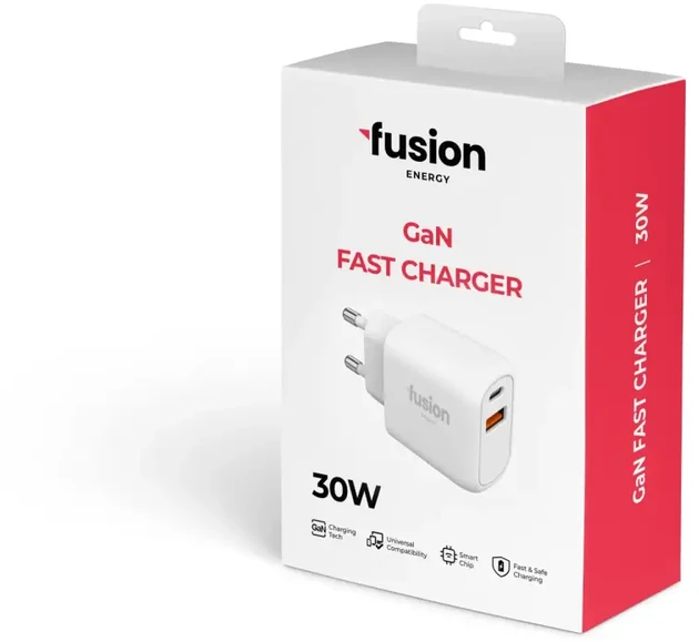 Fusion Accessories Įkroviklis Canyon Energy GaN 30W USB-C / USB-A / 3A Baltas