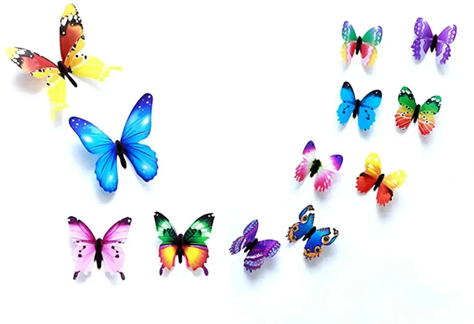 Fusion Accessories Fusion fluorescenciniai lipdukai miegamajam "Butterfly" 12 vnt (mix)