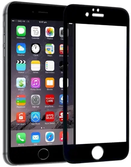 Fusion Accessories Fusion Full Glue 5D grūdintas stiklas, visiškai uždengtas Apple iPhone 6 / 6S rėmeliu, juodas