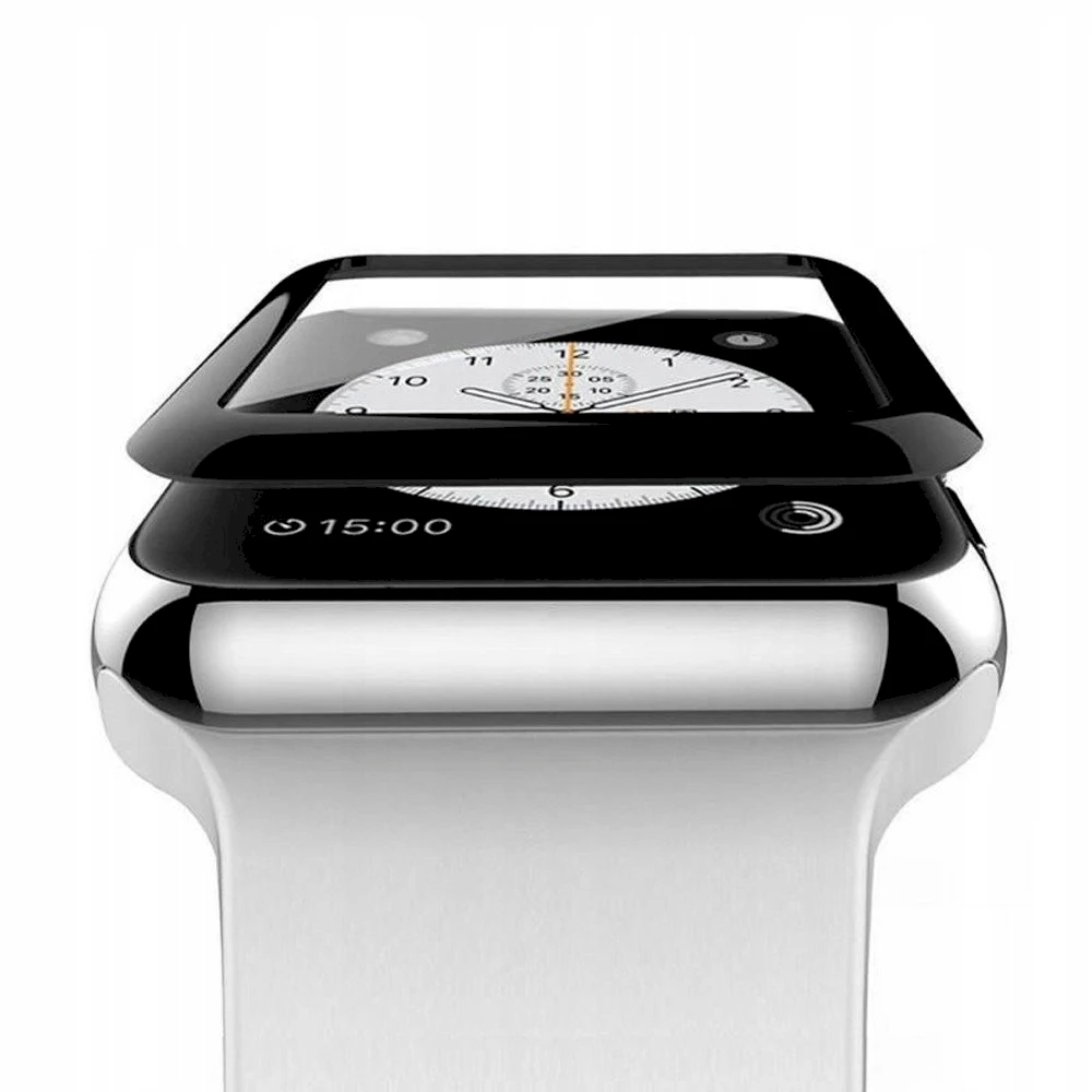 Fusion Accessories Fusion Full Glue 5D grūdintas stiklas visiškai uždengtas rėmeliu Apple Watch 3 38 mm juodas