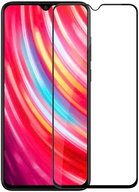 Fusion Accessories Fusion Full Glue 5D grūdintas stiklas, visiškai uždengtas rėmeliu Xiaomi Redmi Note 8 Pro Juodas
