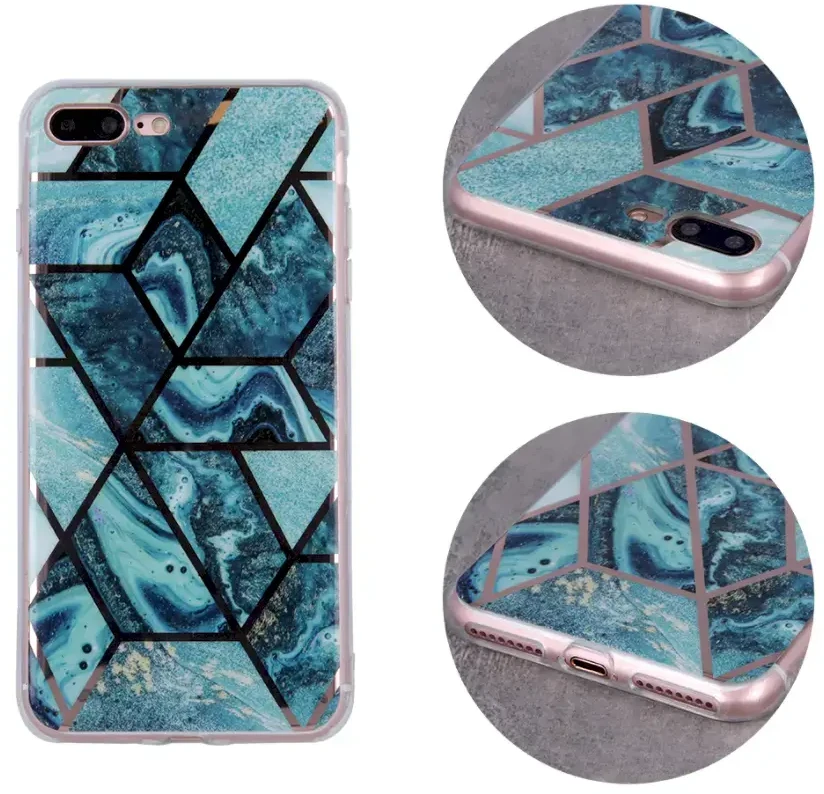 „Fusion Accessories“ „Fusion“ geometrinis marmurinis telefono dėklas, skirtas „iPhone 11 Pro“ mėlynas