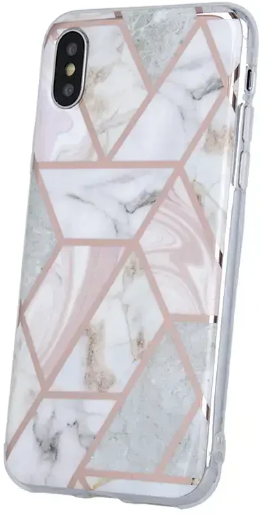 Fusion Accessories Fusion Geometric Marble Case silikoninis dėklas Apple iPhone 12 Pro Max rožinis