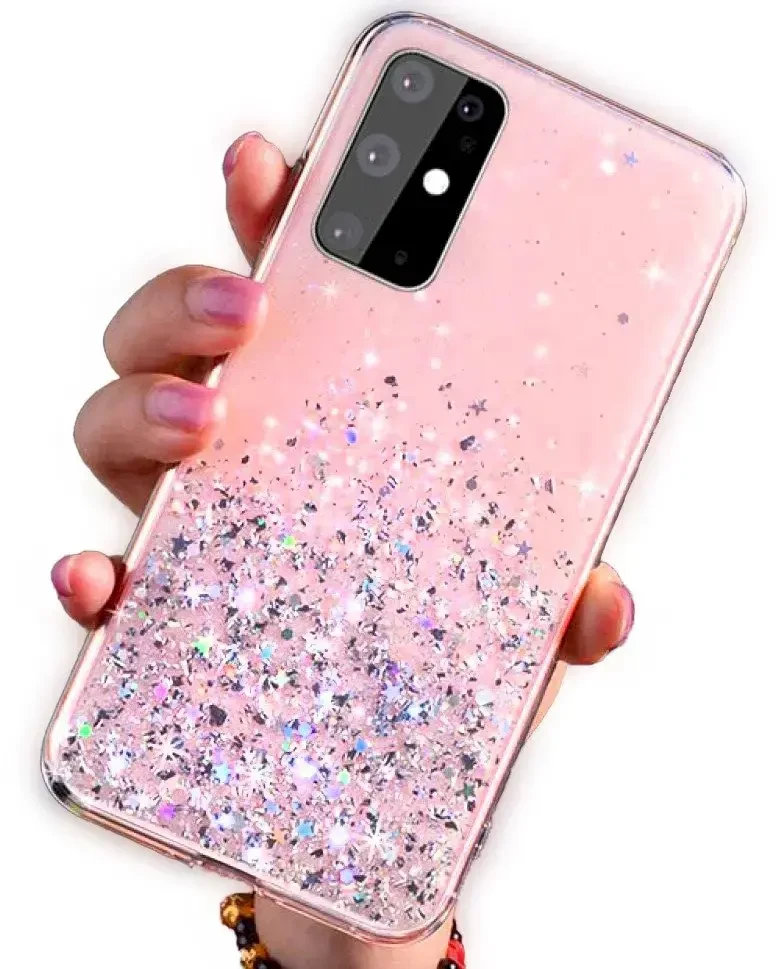 Fusion Accessories Fusion glue glitter silikoninis dėklas skirtas Samsung A426 Galaxy A42 5G rožinis