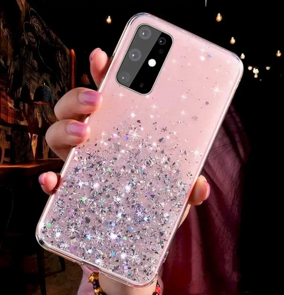 „Fusion Accessories“ „Fusion Glue“ blizgučiais dengtas telefono dėklas, skirtas „iPhone 13 Pro“, rožinis