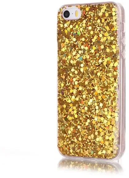 Fusion Accessories Fusion Gold Sequins Back Dėklas silikoninis dėklas Apple iPhone X | XS aukso spalvos