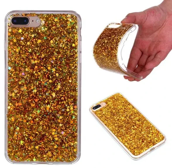 Fusion Accessories Fusion Gold Sequins Back Dėklas silikoninis dėklas Apple iPhone X | XS aukso spalvos