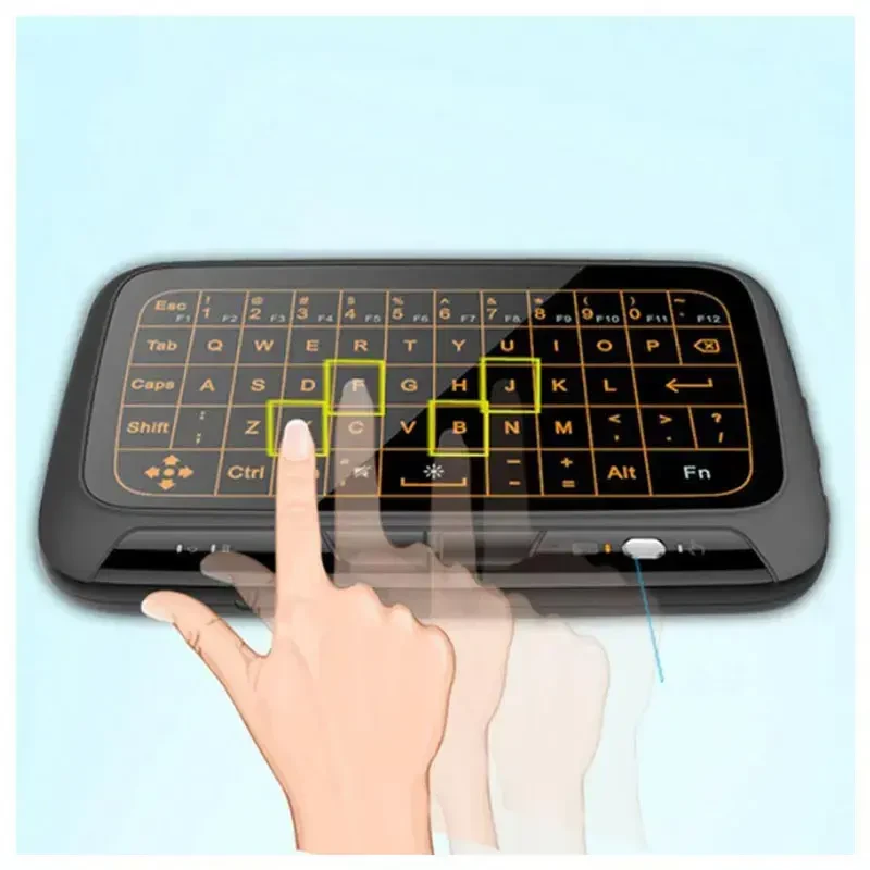 „Fusion Accessories Fusion H18+“ belaidė jutiklinė klaviatūra, skirta asmeniniams kompiuteriams | PS4 | XBOX | išmaniesiems televizoriams | „Android“ (juodas)