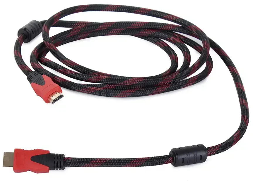 HDMI laidas su ferito filtru ir pinta tekstilės danga