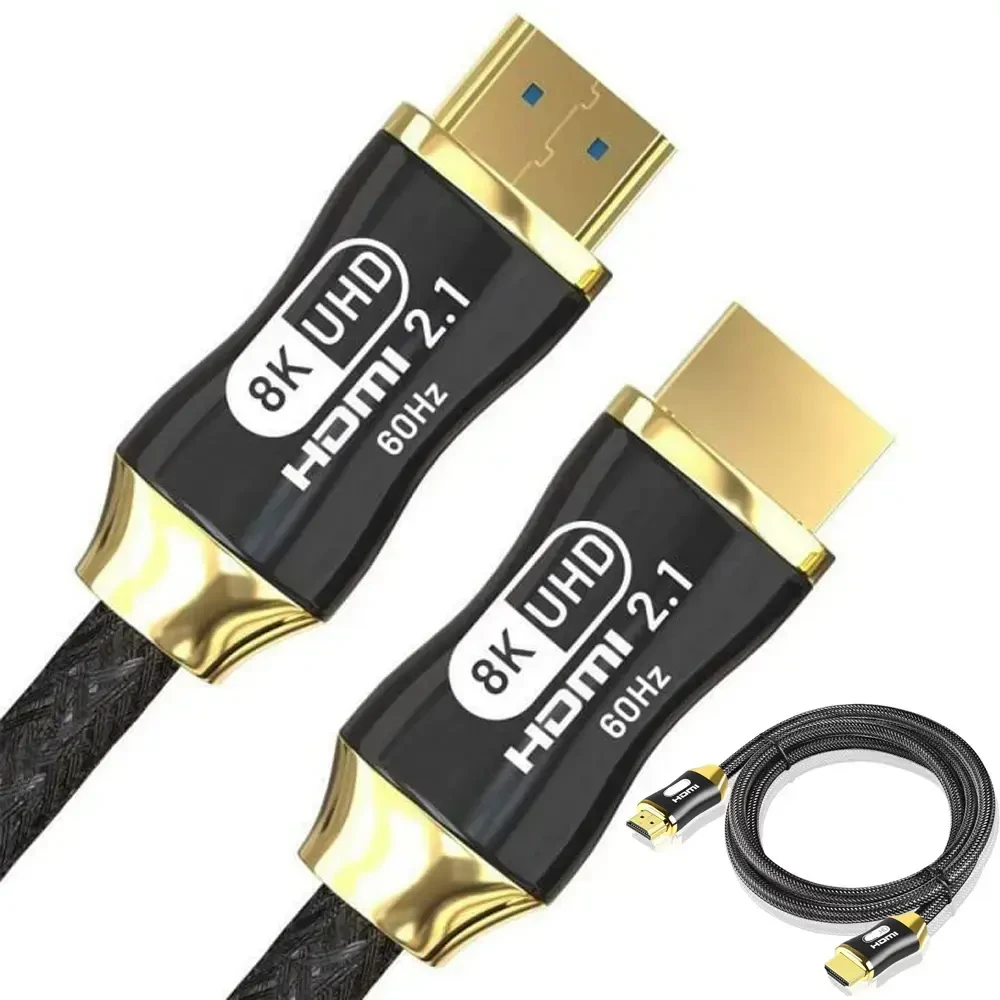 HDMI 2.1 laidas su auksinėmis jungtimis ir 8K žymėjimu