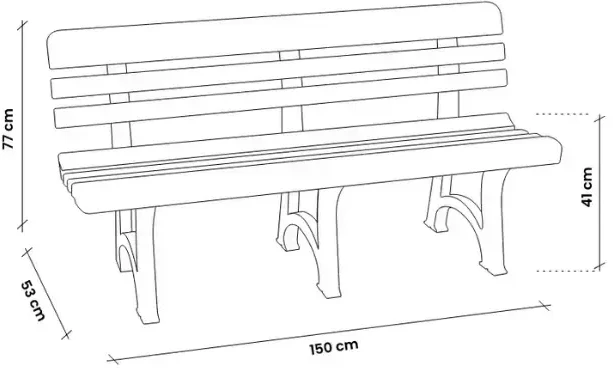 Garden4You Bica Garden bench Olimpia 150x53x77cm beige