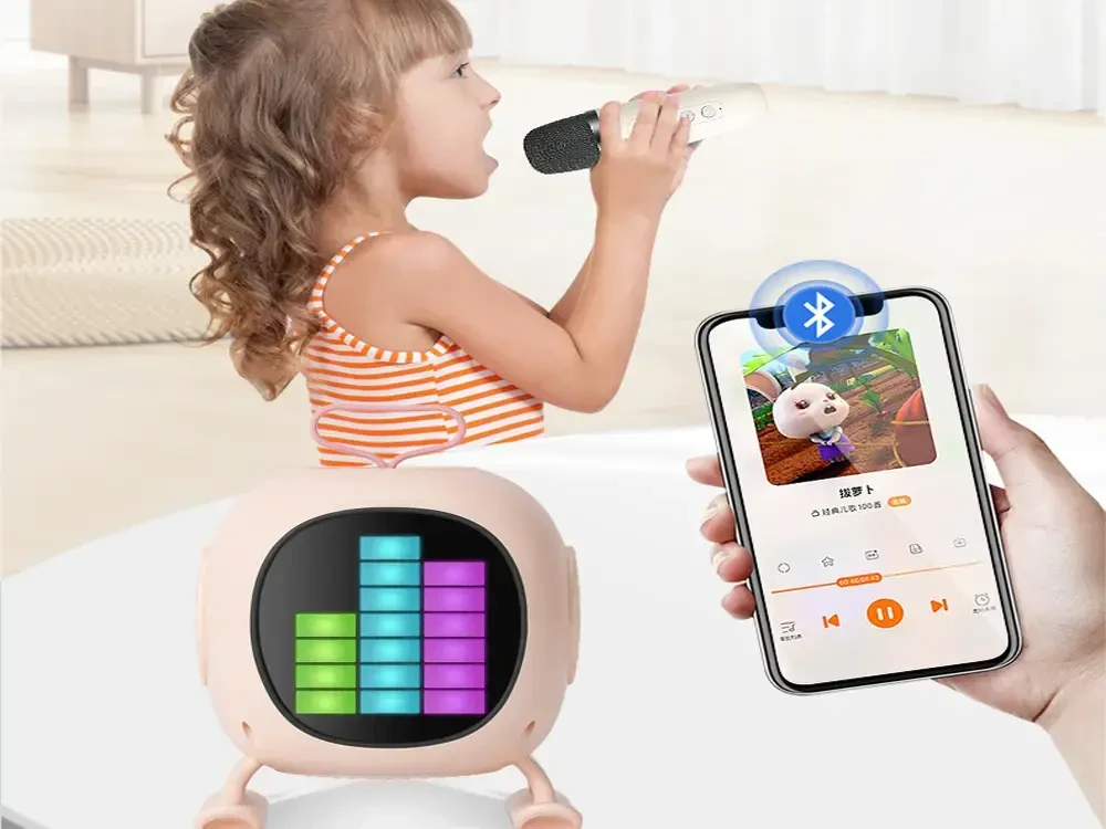Fusion Accessories Fusion karaoke garsiakalbis su mikrofonu | Bluetooth | RGB rožinis