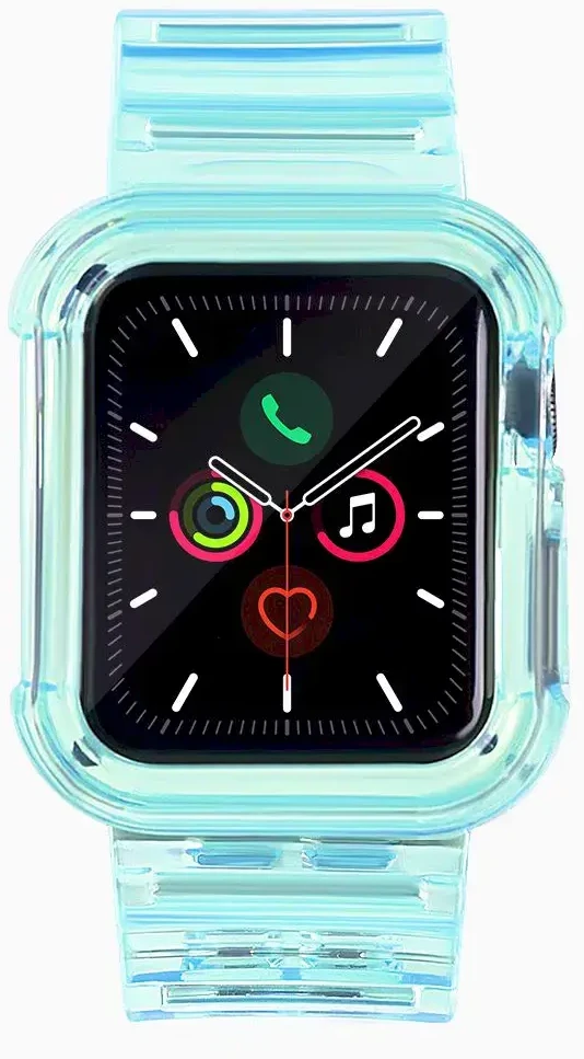 „Fusion Accessories“ „Fusion Light Set“ išmaniojo laikrodžio dirželis, skirtas „Apple Watch 2/3/4/5/6/7/SE“ (38/40/41 mm) | Silikonas | mėlynas
