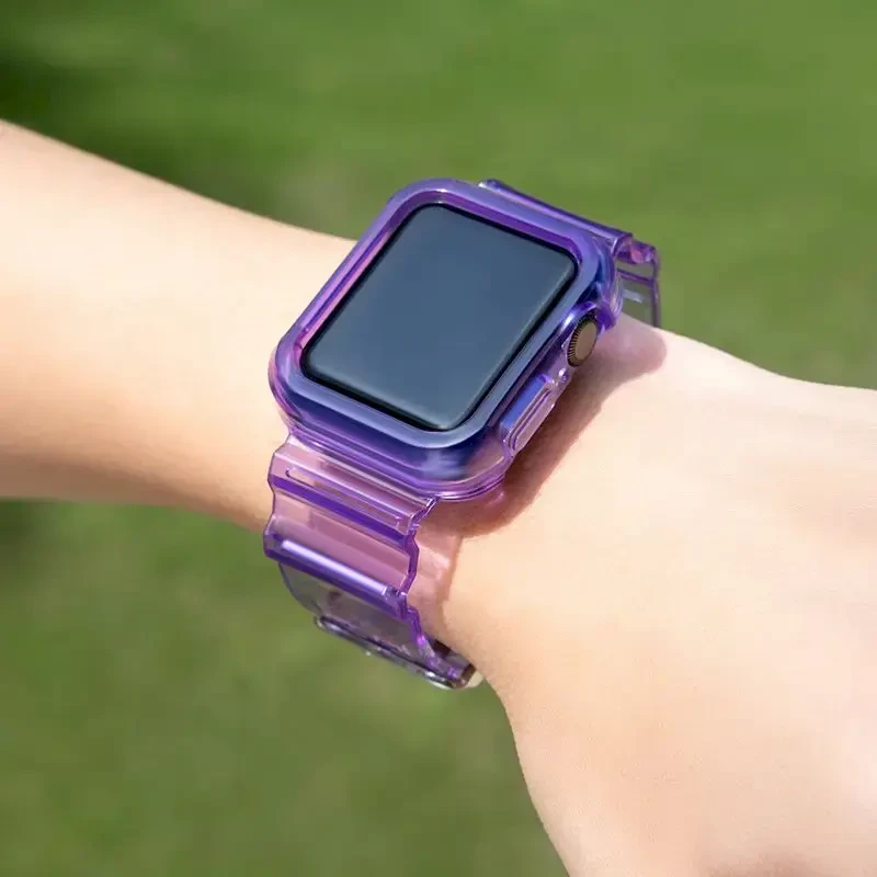 „Fusion Accessories Light Set“ išmaniojo laikrodžio dirželis, skirtas „Apple Watch 2/3/4/5/6/7/SE“ (38/40/41 mm) | Silikonas | violetinė