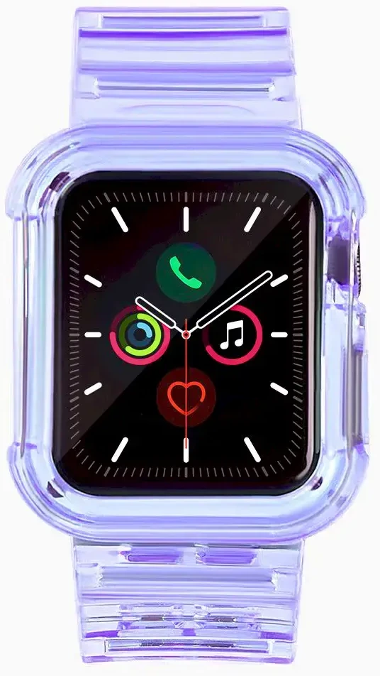 „Fusion Accessories Light Set“ išmaniojo laikrodžio dirželis, skirtas „Apple Watch 2/3/4/5/6/7/SE“ (38/40/41 mm) | Silikonas | violetinė