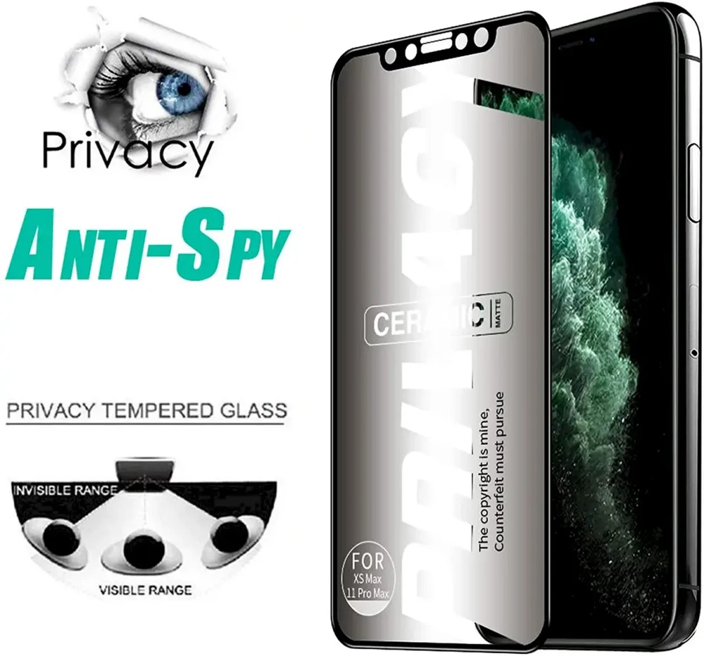Fusion Accessories Fusion Matte Privacy Ceramic matinė plėvelė telefonui skirta Apple iPhone 14 juodas