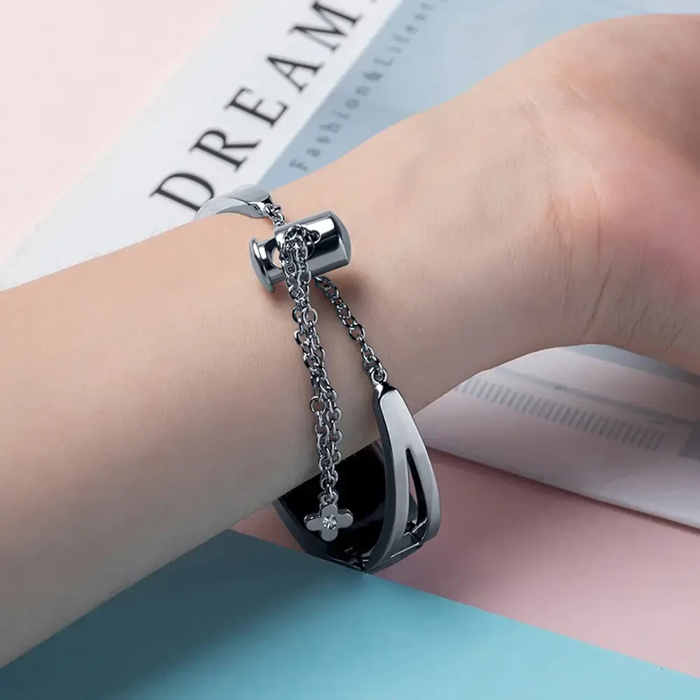 Fusion Accessories Xiaomi Mi Band 3/4/5/6 Sidabrinis Metal Bracelet