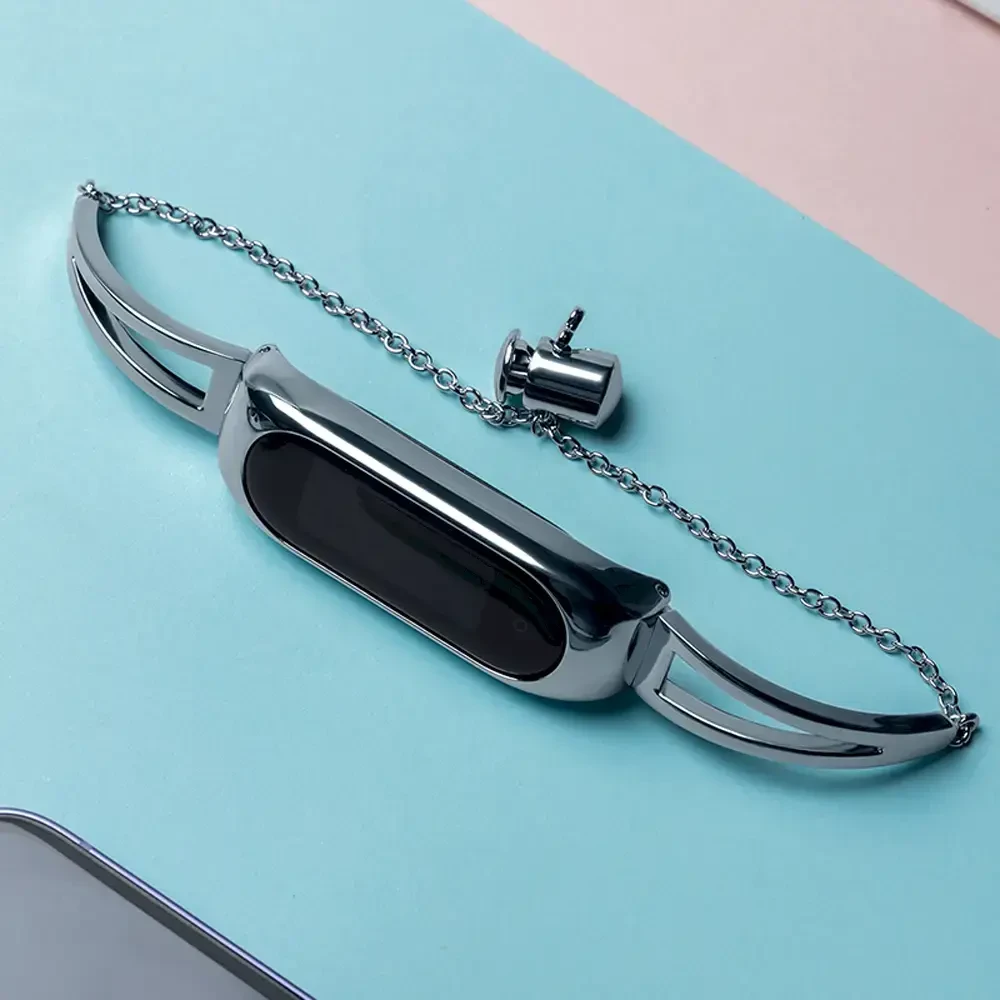 Fusion Accessories Xiaomi Mi Band 3/4/5/6 Sidabrinis Metal Bracelet
