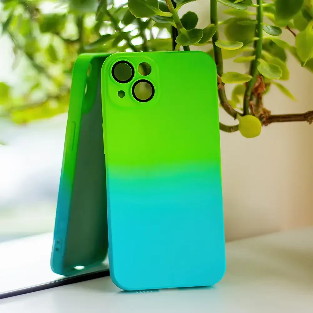 „Fusion Accessories“ „Fusion Neogradient 3“ silikoninis galinis dėklas, skirtas „Xiaomi Redmi Note 12 4G“, žalias mėlynas