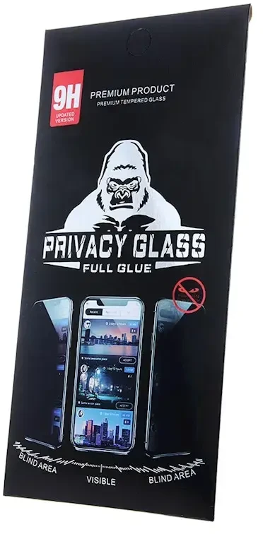 „Fusion Accessories“ grūdintas stiklas „iPhone 15 Plus“ su apsauga nuo šnipinėjimo