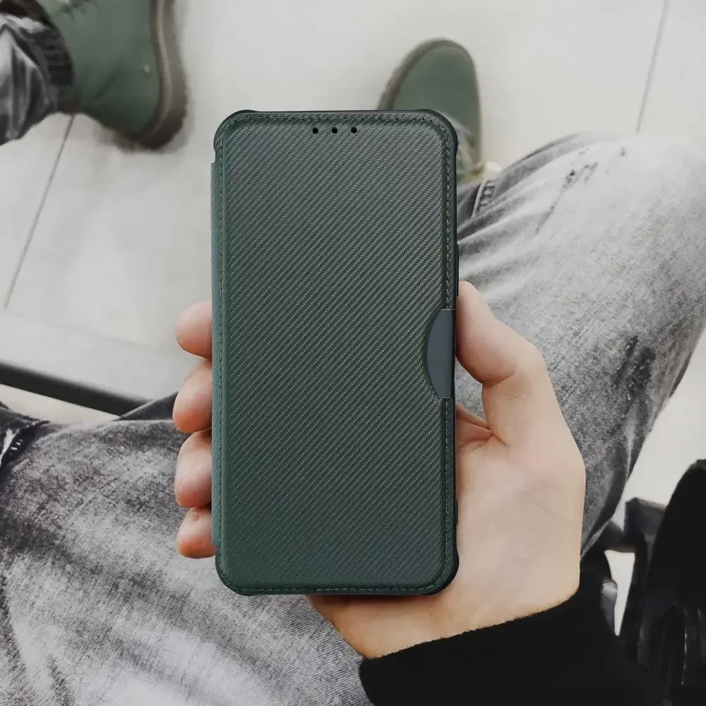 „Fusion Accessories“ „Fusion Razor Book“ dėklas, skirtas „Xiaomi Redmi Note 12 Pro+“, tamsiai žalias