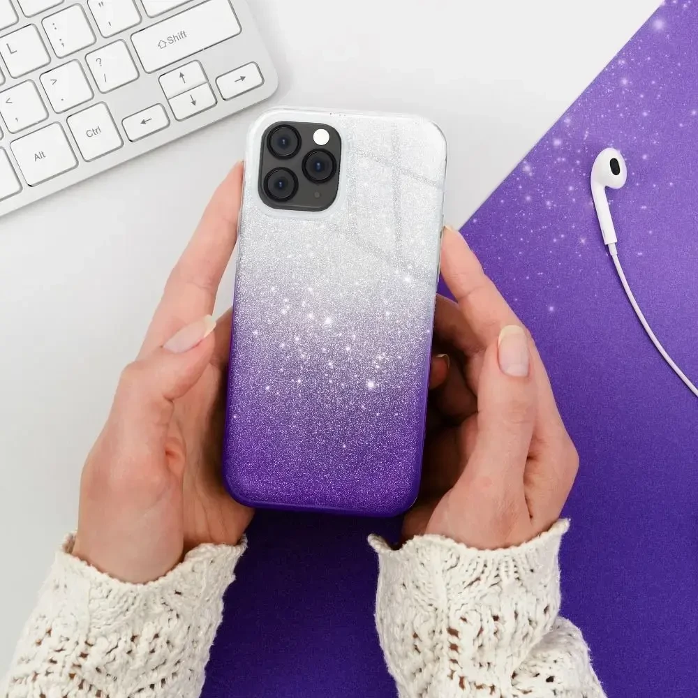 Fusion Accessories Fusion blizgus silikoninis dėklas Huawei P30 Lite violetinei