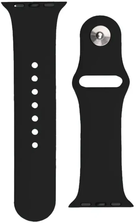 Fusion Accessories išmaniojo laikrodžio dirželis Apple Watch 2/3/4/5/6/7/8/SE/Ultra (42/44/45/49 mm) | Silikonas | juodas