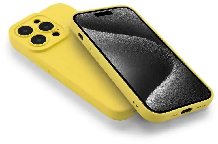 „Fusion Accessories“ „Fusion Softy“ apsauginis telefono dėklas, skirtas „iPhone 15“, geltonas