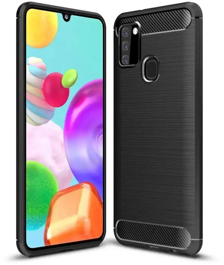 Fusion Accessories Silikoninis dėklas Fusion Trust Back, skirtas Samsung A217 Galaxy A21s Juodas