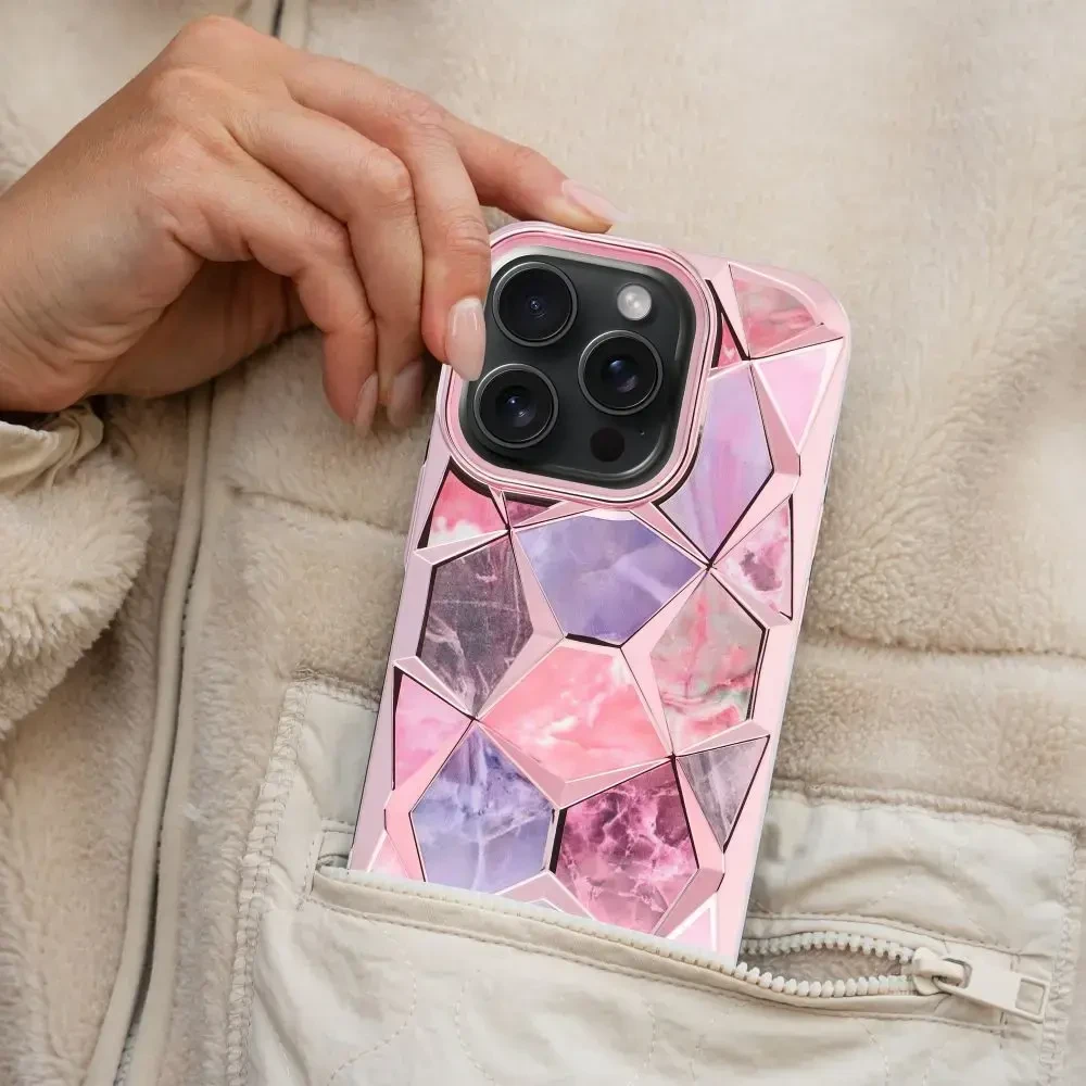 „Fusion Accessories“ „Fusion Twinkli“ telefono dėklas, skirtas „iPhone 16 Pro“, rožinis
