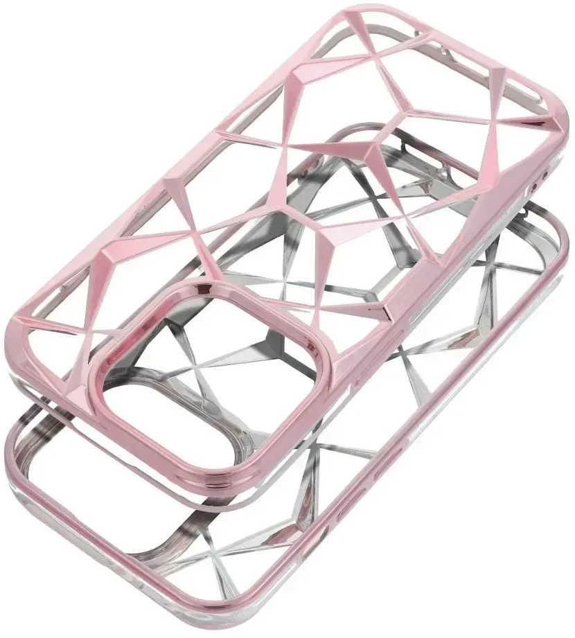 „Fusion Accessories“ „Fusion Twinkli“ telefono dėklas, skirtas „iPhone 16 Pro“, rožinis