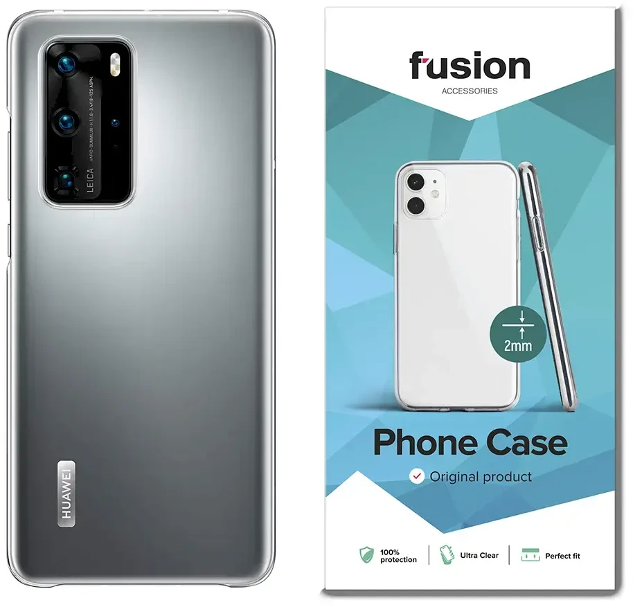 Fusion Accessories Fusion Ultra Clear Series 2 mm silikoninis dėklas skirtas Huawei P40 Pro Transparent (EU Blister)