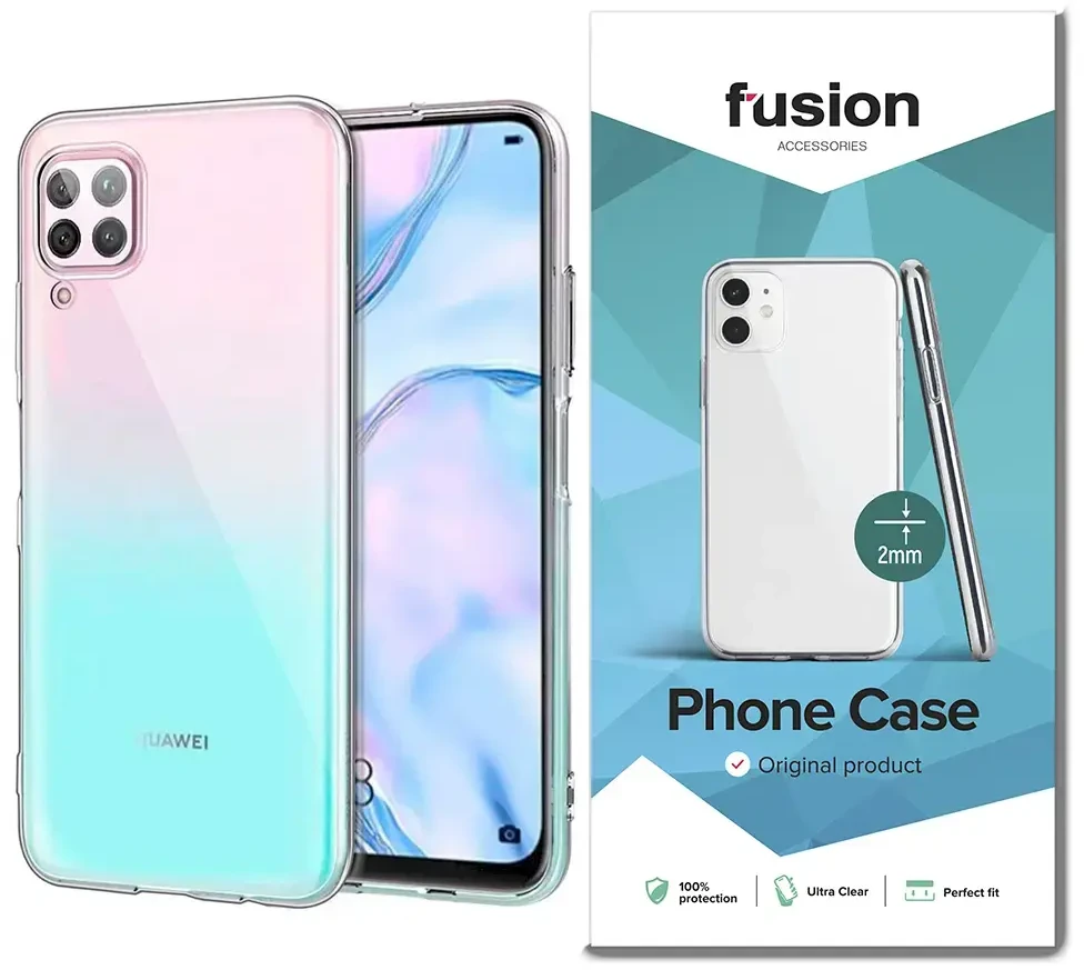 Fusion Accessories Fusion Ultra Clear Series 2 mm silikoninis dėklas skirtas Huawei P40 Lite Transparent (EU Blister)