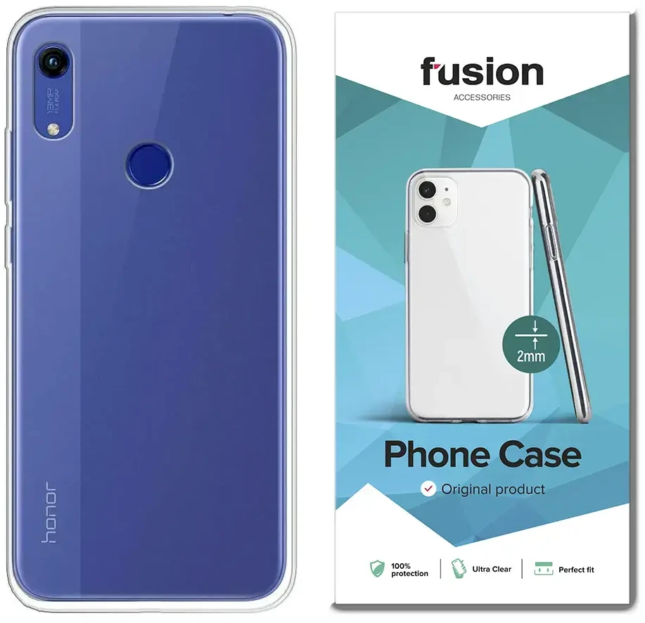 Fusion Accessories Fusion Ultra Clear Series 2 mm silikoninis dėklas skirtas Honor 8A Transparent (EU Blister)