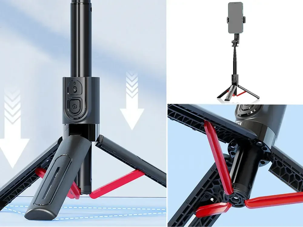 „Fusion Accessories“ universalus trikojis | asmenukių lazda | telefono laikiklis | fotoaparatas 90 cm + „Bluetooth“ nuotolinio valdymo pultas