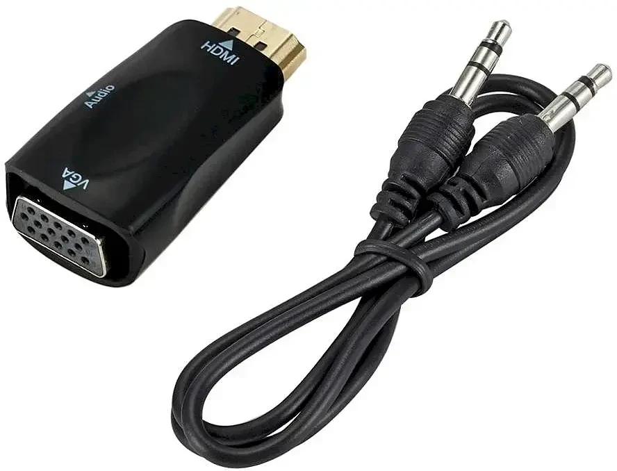 Fusion Accessories Fusion vaizdo signalo keitiklis HDMI į VGA (+ garsas) juodas