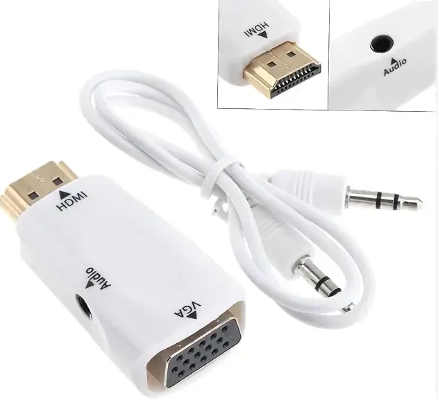 Fusion Accessories HDMI to VGA + audio Baltas