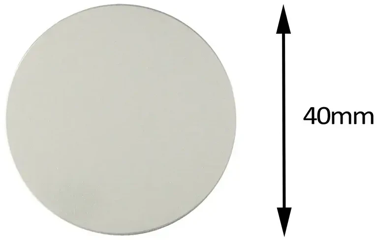 Oem Topt Metalinė plokštelė magnetiniams laikikliams – apvali 40mm sidabrinė