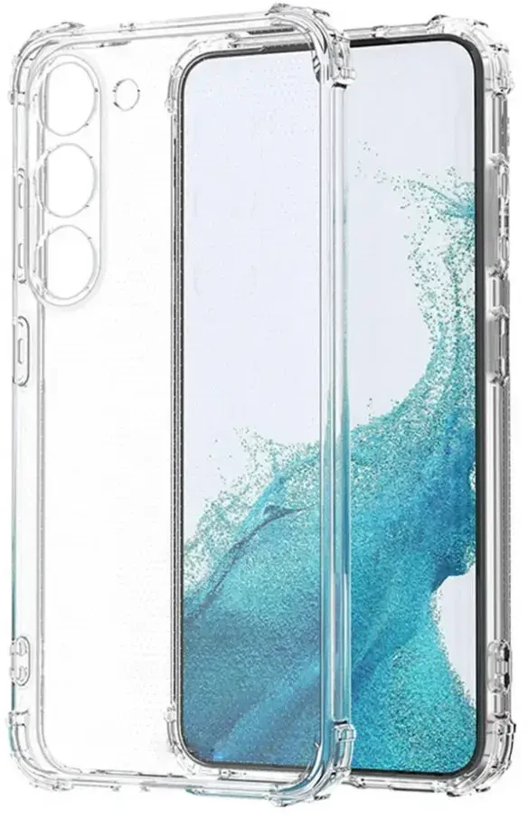 „Fusion Accessories“ „Fusion“ smūgiams atsparus 1,5 mm silikoninis telefono dėklas, skirtas „Samsung Galaxy S23 FE“ (S711), permatomas.