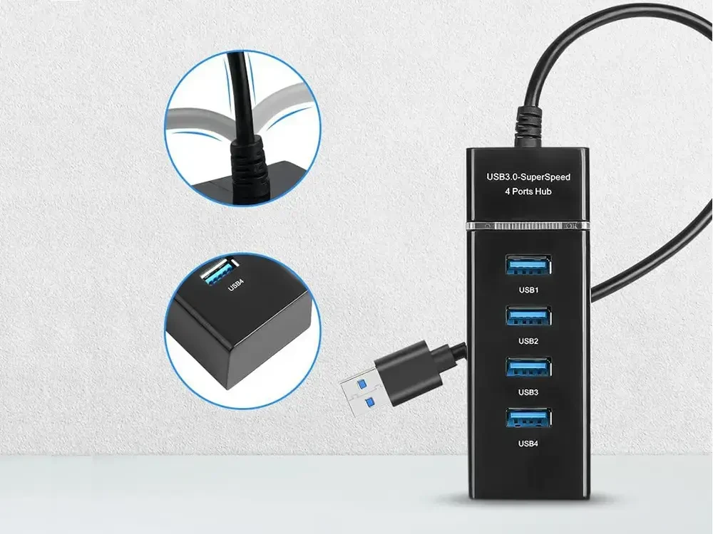 „Fusion Goodbuy Hub“ USB 3.0 prievadų skirstytuvas, 4 prievadų skirstytuvo adapteris