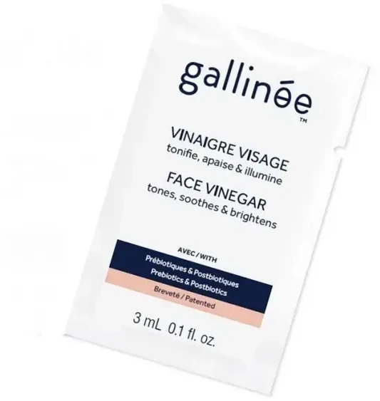 „Gallinee“, „Microbiome Skincare“, obuolių sidro actas, tonizuoja / ramina ir skaistina, tonikas losjonas veidui, 3 ml *mėginėlis moterims