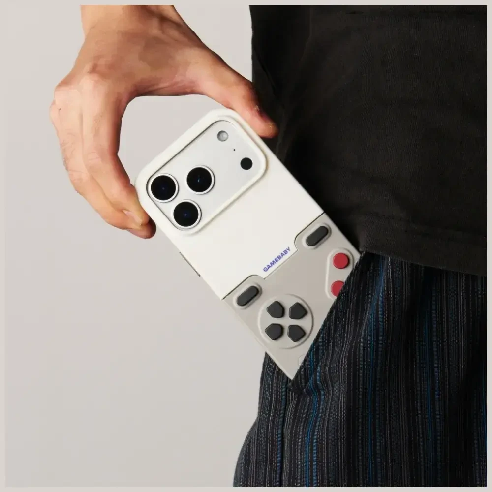 GAMEBABY dėklas su valdikliu, skirtas „iPhone 17 Pro Max“, pilkas