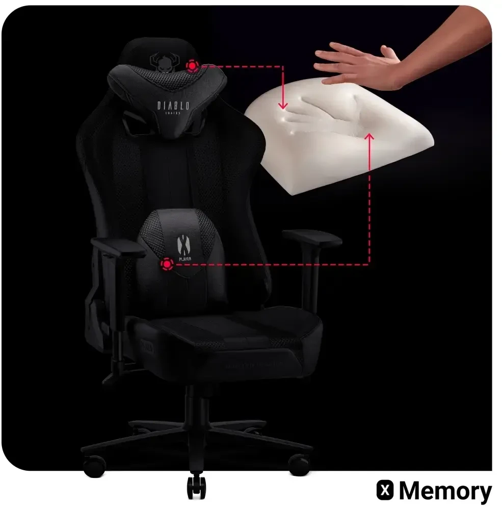 Žaidimų kėdė Diablo X-Player 2.0, spalva: juoda/balta, dydis: normalus