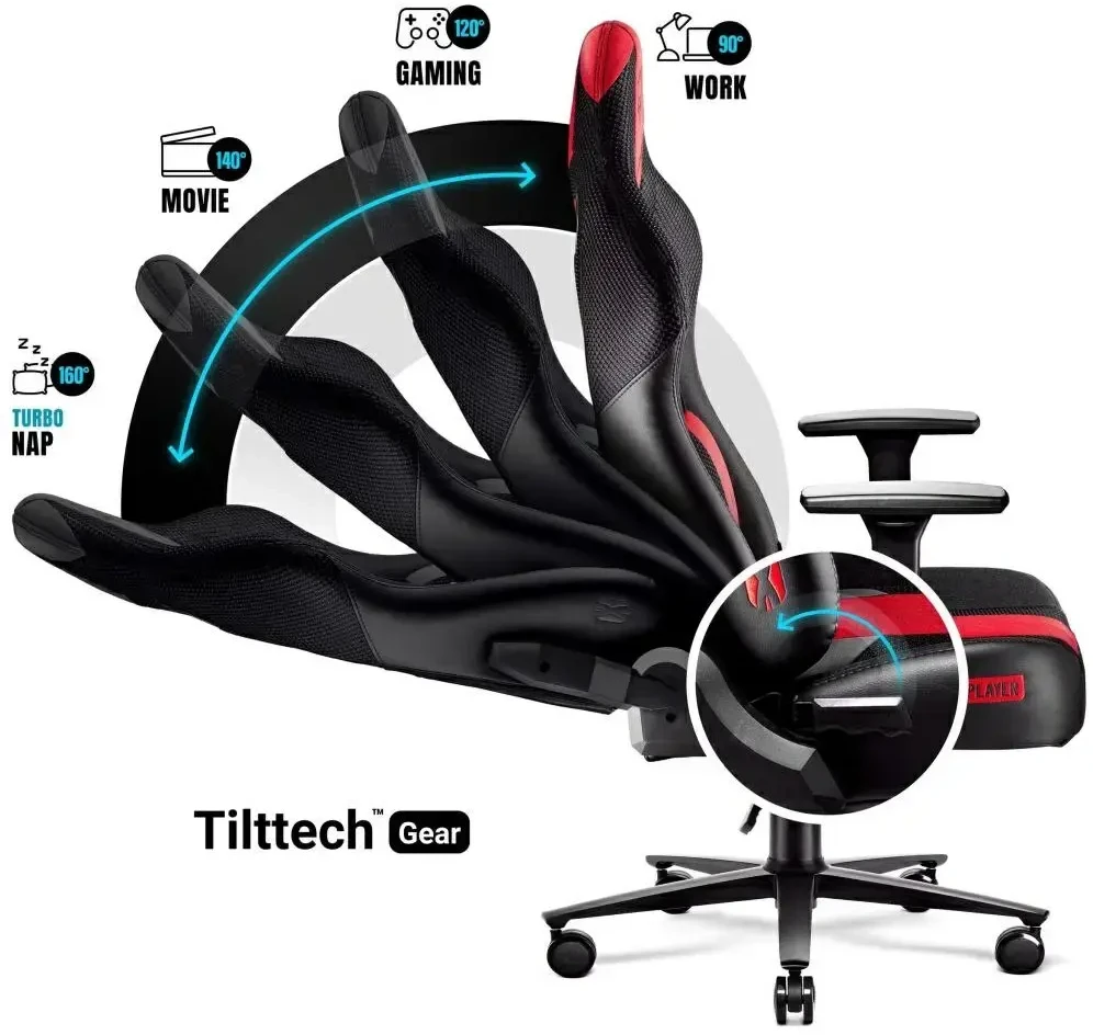 Diablo Chairs Žaidimų kėdė Diablo X-Player 2.0 Gaming Chair King Size, Juoda-raudona
