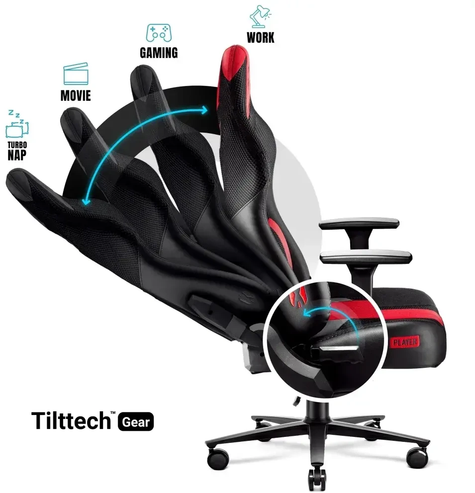 Žaidimų kėdė Diablo X-Player 2.0 Gaming Chair Normal, Juoda-raudona