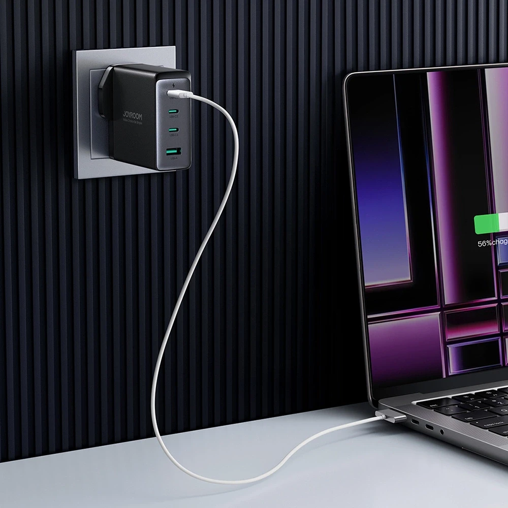 Įkroviklis GaN UK Joyroom JR-TCG05UK 140W 3x USB-C USB-A + kabelis USB-C / USB-C 240W 1.2m