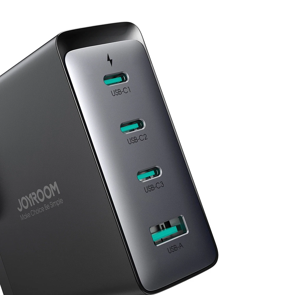 Įkroviklis GaN UK Joyroom JR-TCG05UK 140W 3x USB-C USB-A + kabelis USB-C / USB-C 240W 1.2m