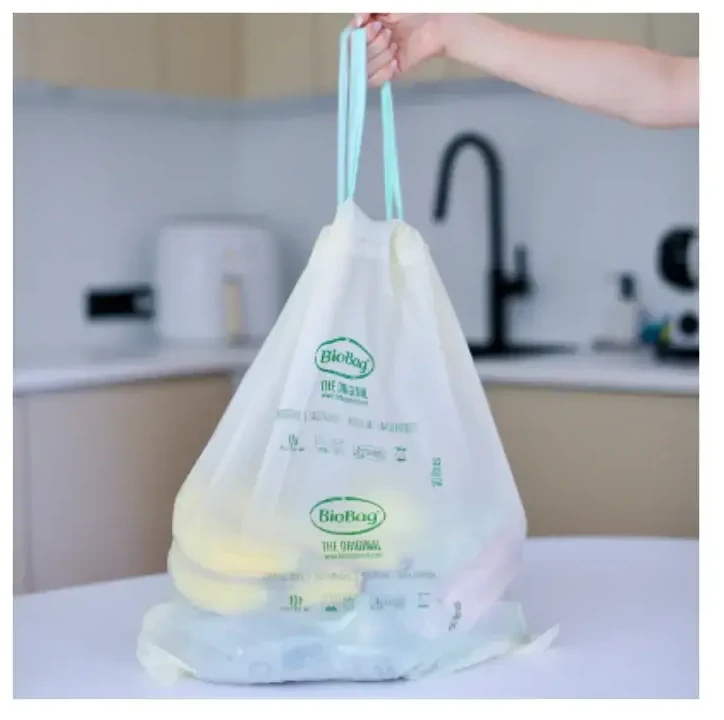Staples Kompostuojami šiukšlių maišai su raišteliu BioBag 30L (10 vnt. ritinėlyje) 25mkr. 50x60cm žalias