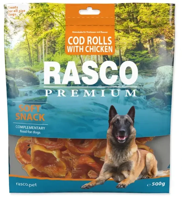 Rasco Premium tresčí rolky obalené kuřecím masem 500g