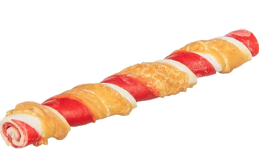 Šunų skanėstas - Trixie Denta Fun barbekiu bandelė su vištienos krūtinėle, 17 cm, 45 g, 50 vnt.